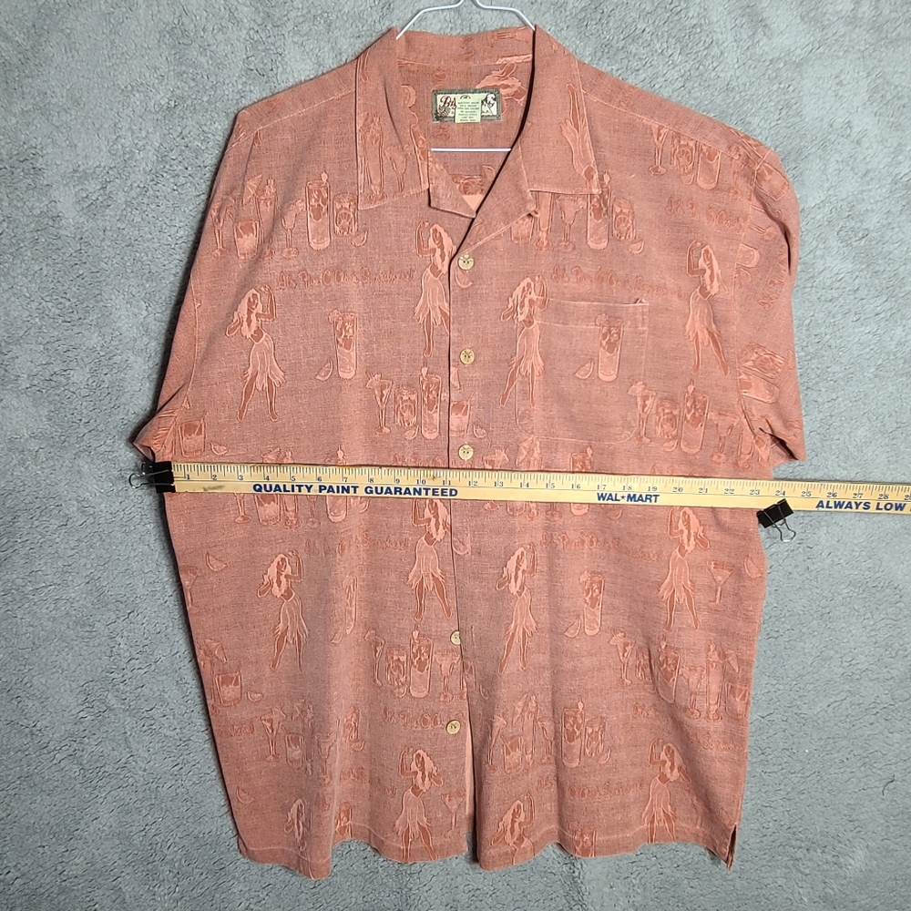 Big Dogs Salmon Silk Resort Wear Shirt XL - Picture 5 of 7